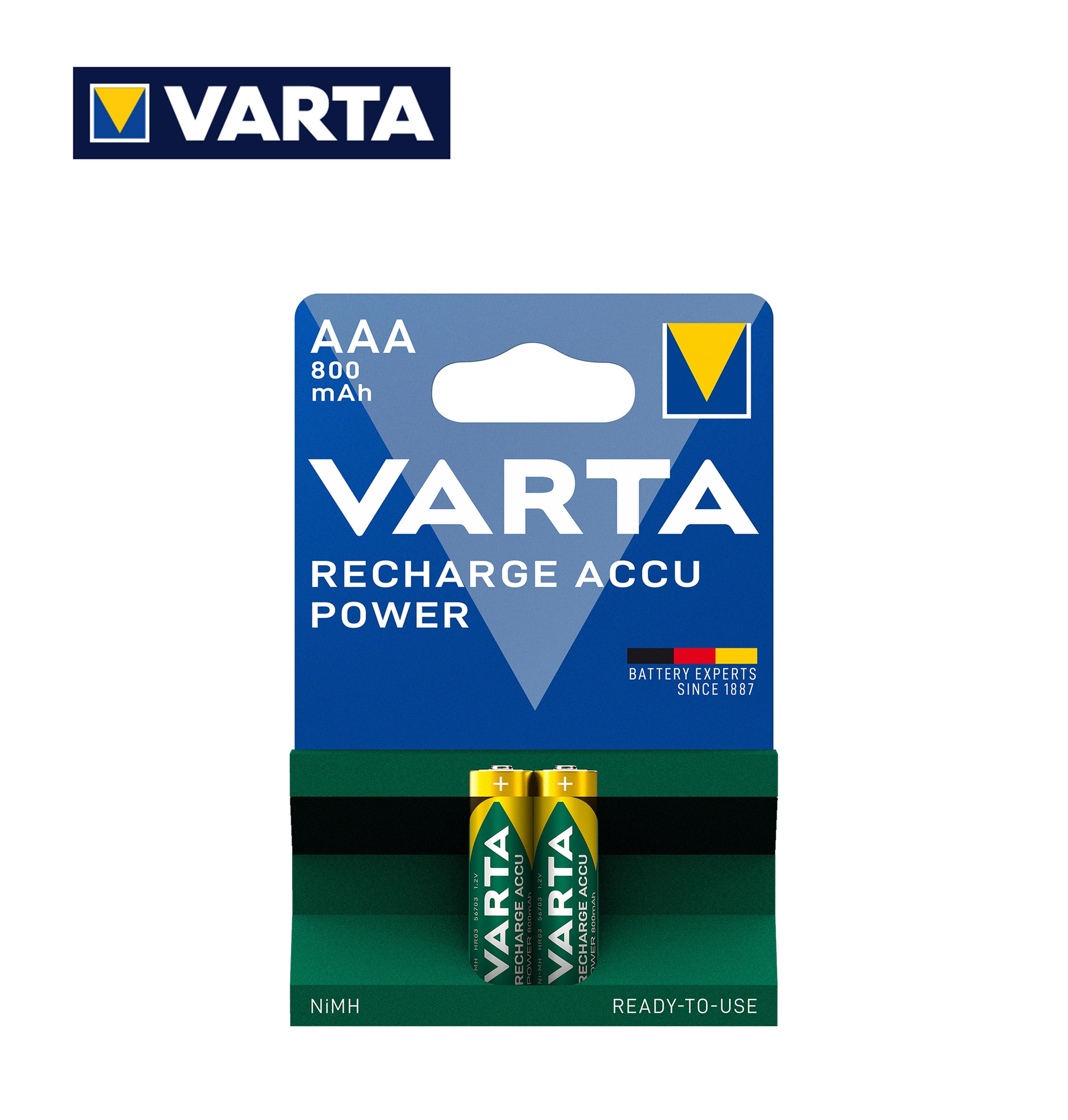 AAA 800MAH POWER VARTA RICARICABILE PILA BL2 - koseakasa