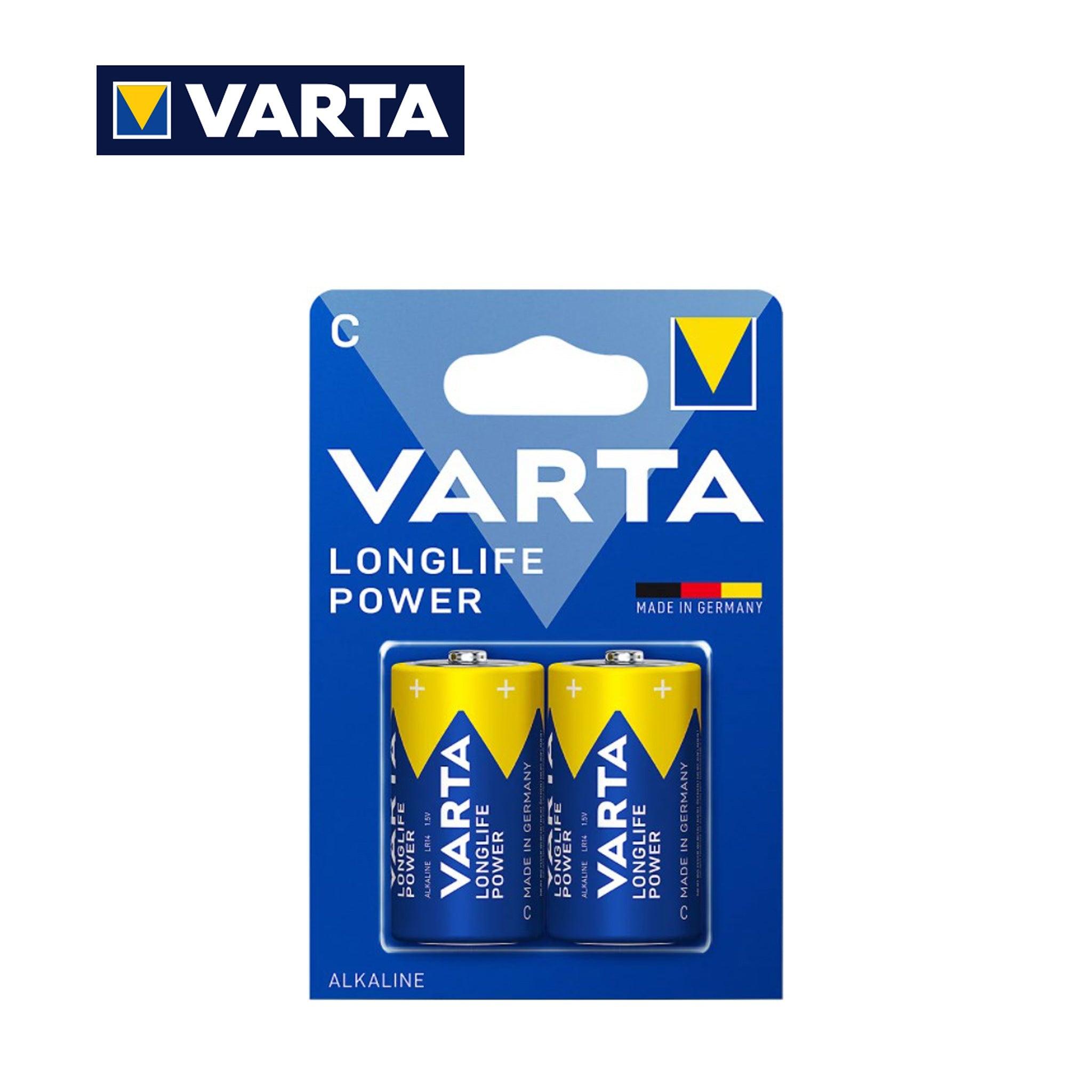C 1/2 TORCIA LONGLIFE POWER VARTA ALKALINE PILA BL2 - koseakasa