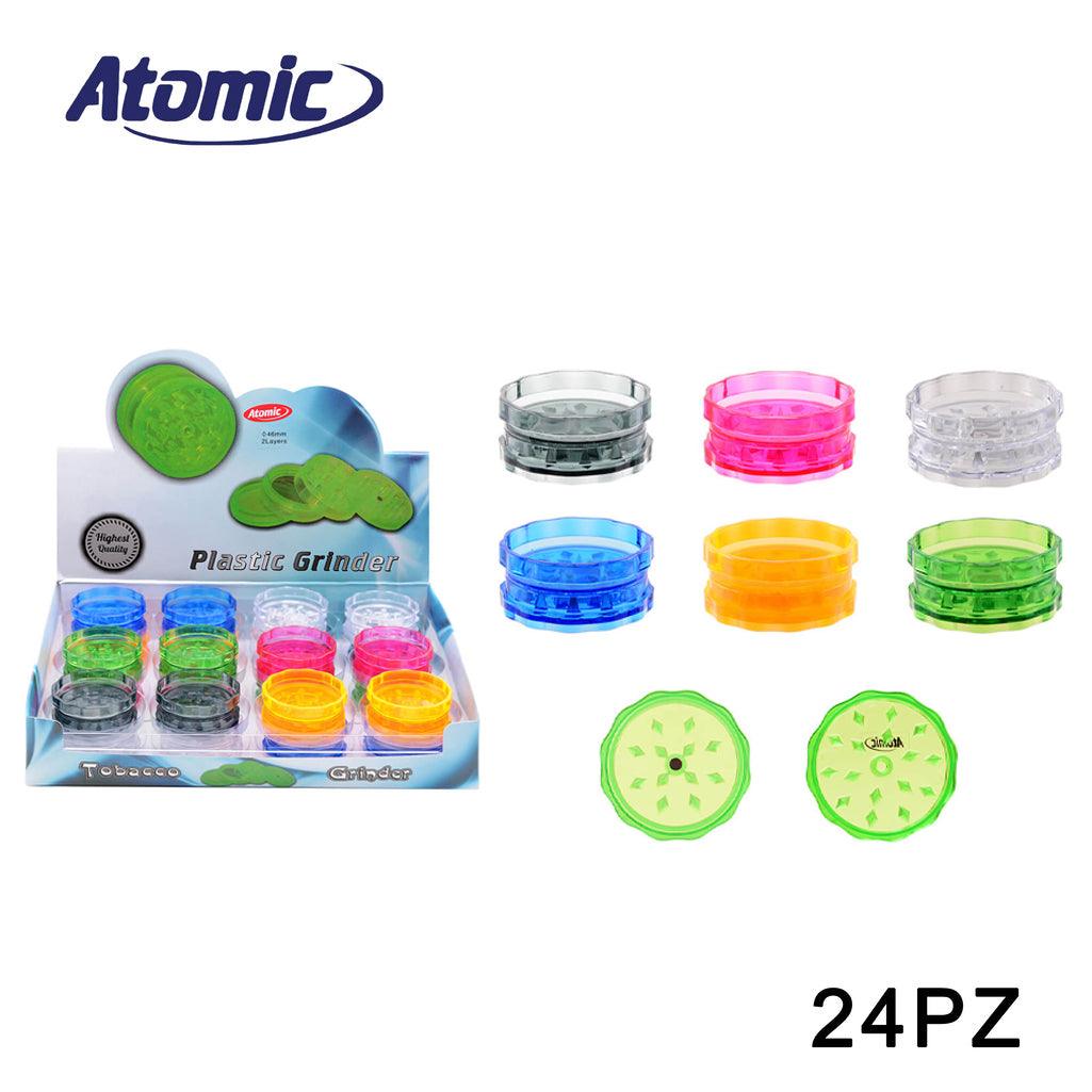 ART.0212433 ATOMIC GRINDER IN PLASTICA TC 2 PARTI 6 COLORI ASS. CONF.24PZ - koseakasa