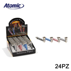 ART.0212735 ATOMIC PIPA TABACCO IN ALLUMINIO 4 COLORI 2 DISEGNI ASS. CONF. 24PZ - koseakasa