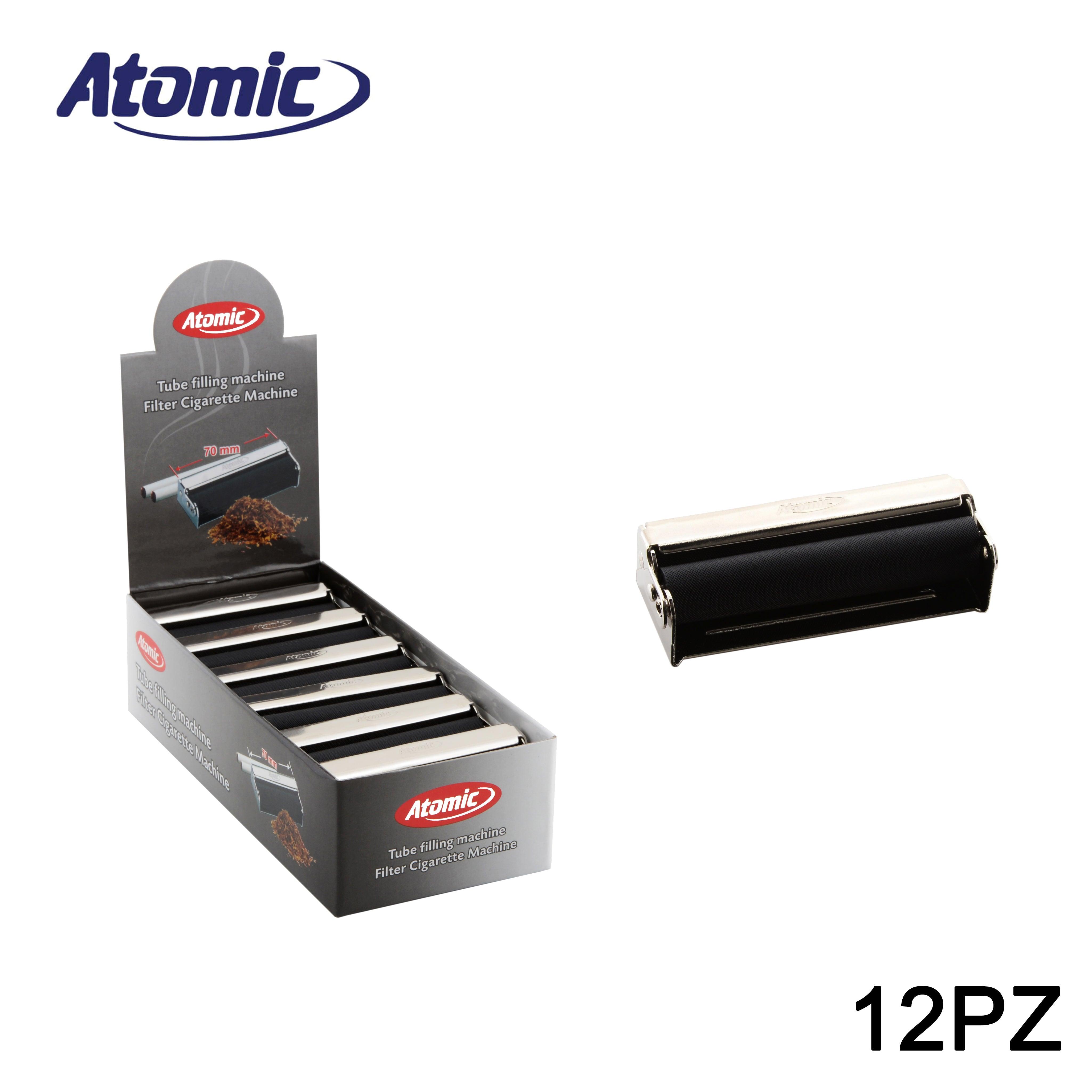 ART.0125504 ATOMIC MACCHINA PER ARROTOLARE LE SIGARETTE RULLO 70MM CHROM CONF.12PZ - koseakasa