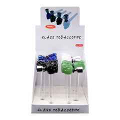 ART.0212767 ATOMIC PIPA TABACCO TESCHIO IN VETRO 4 COLORI ASS. CONF.12PZ - koseakasa