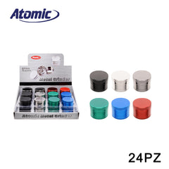 ART.0212488 ATOMIC GRINDER IN METALLO 3 PARTI Ø 30 MM 6 COLORI ASS. CONF.24PZ - koseakasa