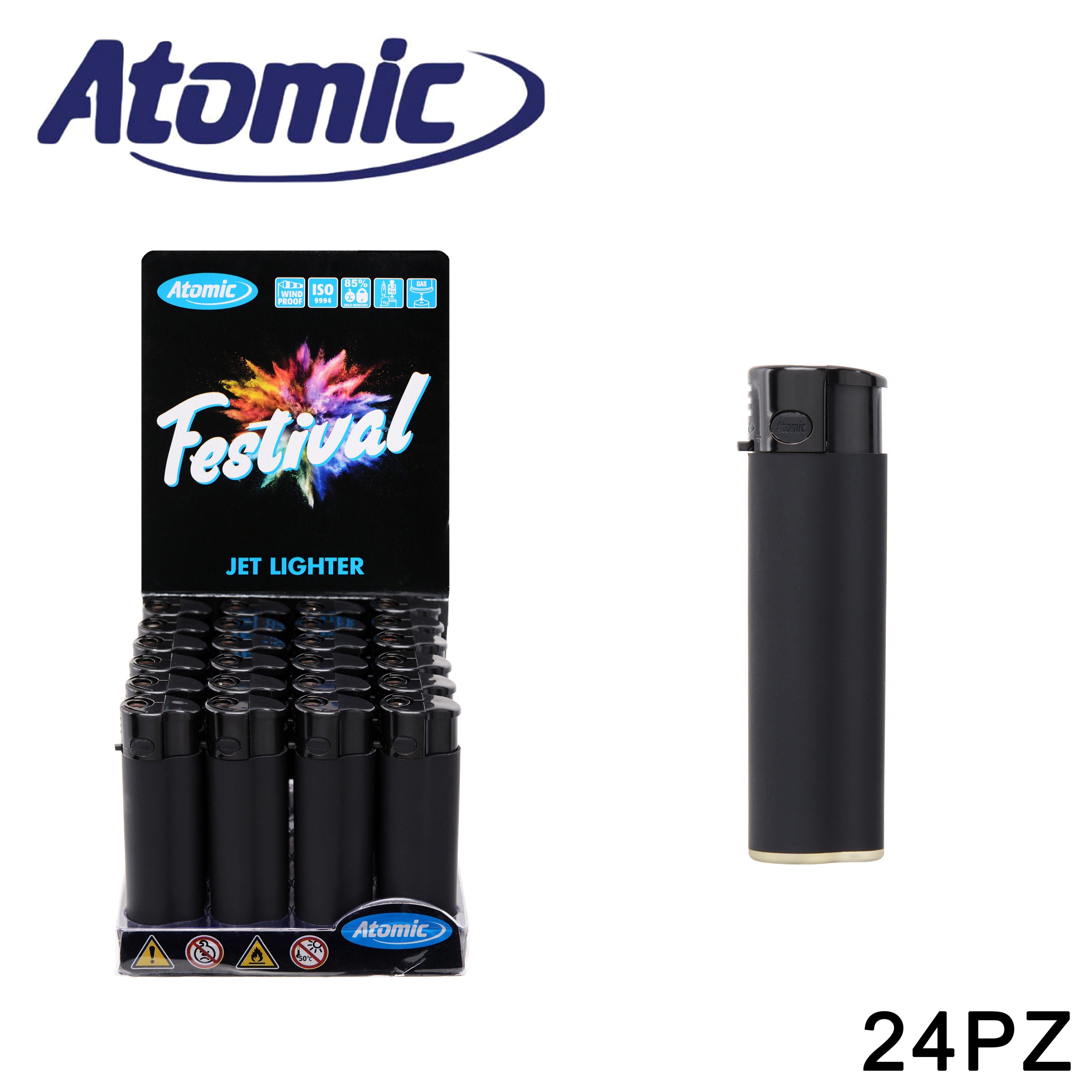 ART.3750001 ATOMIC ACCENDINO TURBO FESTIVAL GOMMATO NERO CONF.24PZ - koseakasa
