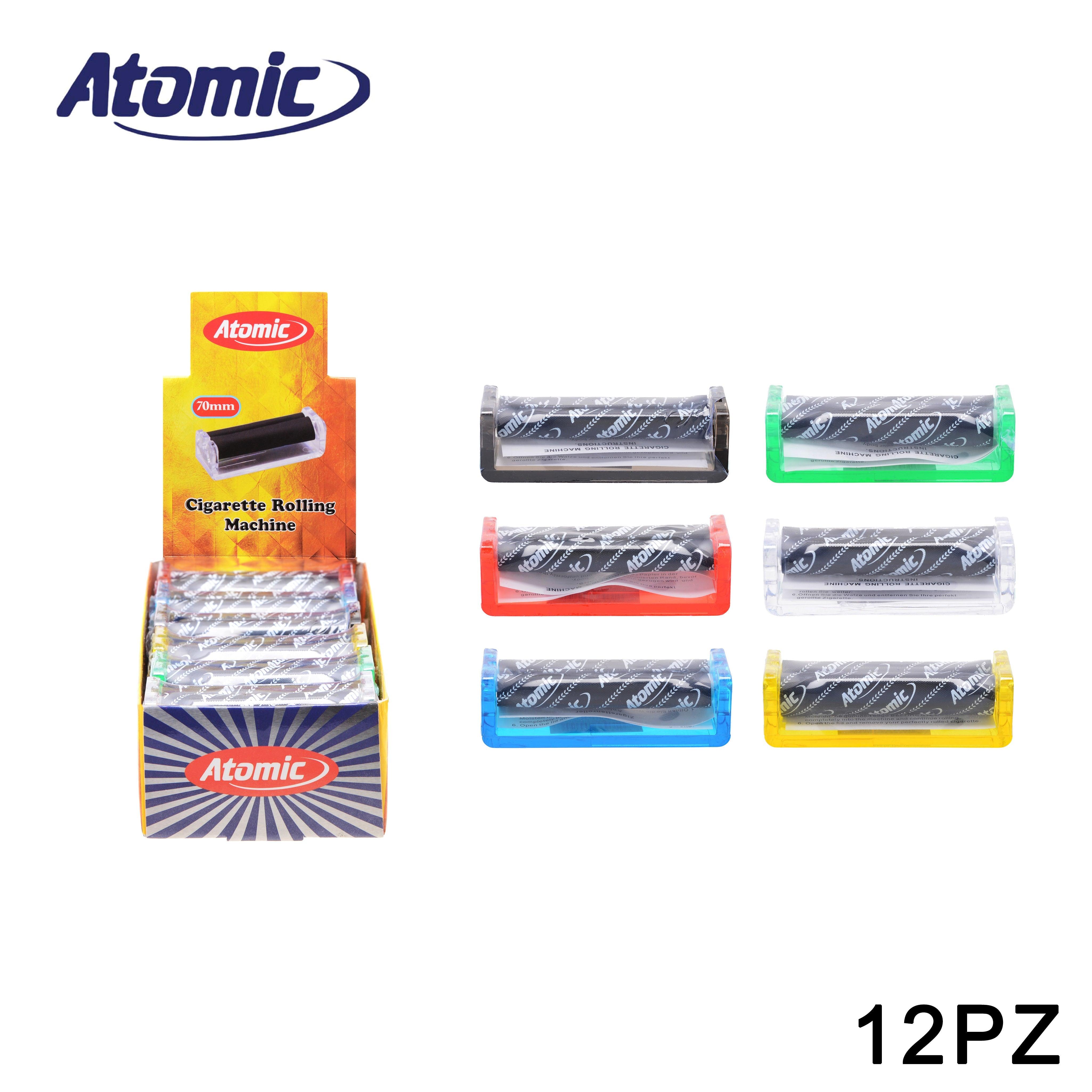 ART.0125801 ATOMIC MACCHINA PER ROLLARE LE SIGARETTE 70MM 6 COLORI ASSORTITI CONF.12PZ - koseakasa
