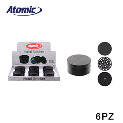 ART.0212525 ATOMIC GRINDER IN METALLO Ø50MM 3 PARTI TUTTO NERO CONF.6PZ - koseakasa
