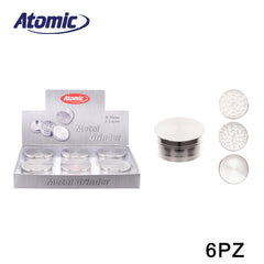 ART.0212530 ATOMIC GRINDER IN METALLO Ø50MM, 3 PARTI TUTTO CROMO CONF.6PZ - koseakasa