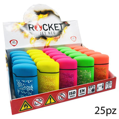 ART.8326304 ROCKET ELECTRONIC LIGHTER RICARICABILE NEON RUBBER MILITARE - koseakasa