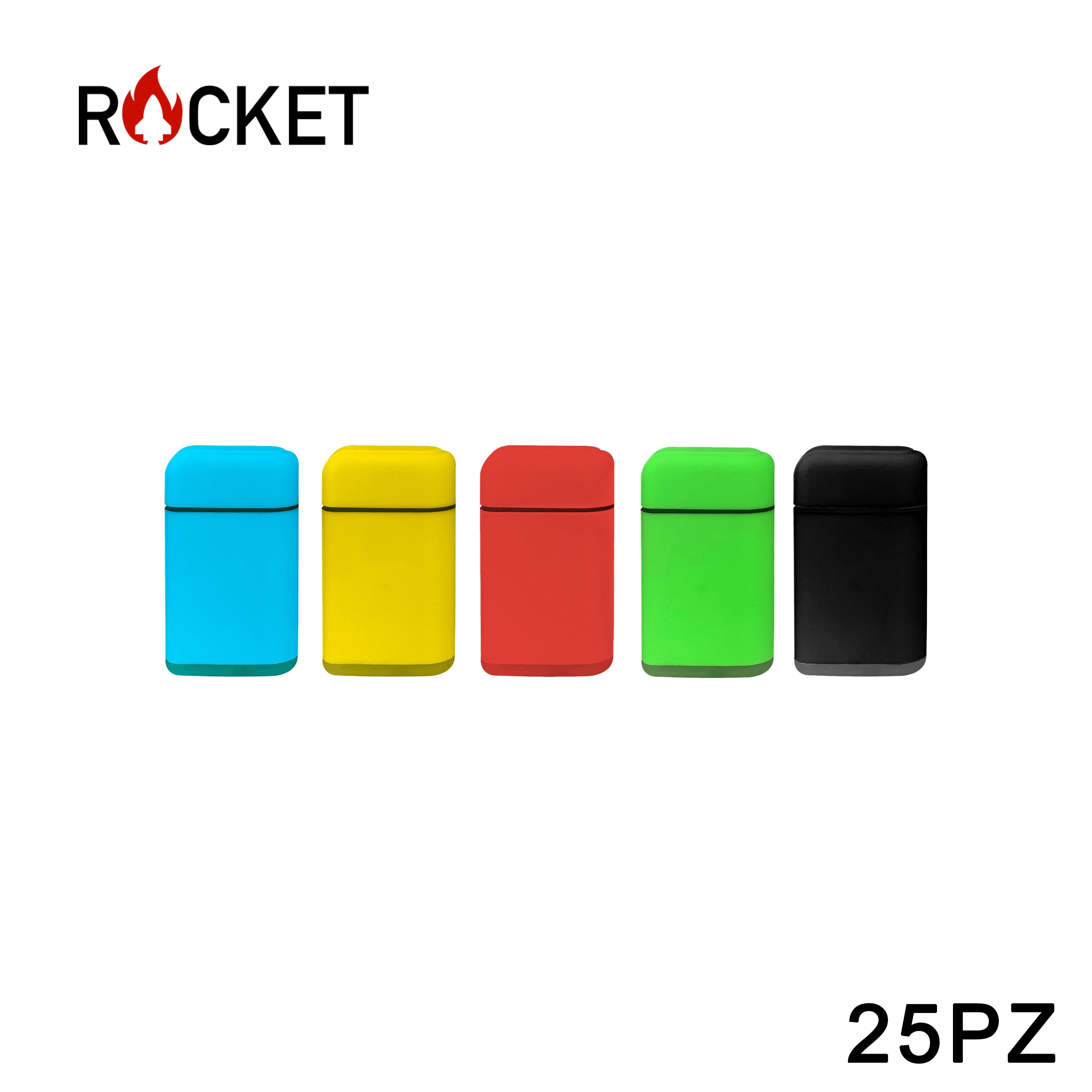 ART.8326310 ROCKET ACCENDINO TURBO REFILLABLE COLORI ASSORTITI RUBBER 25PZ - koseakasa