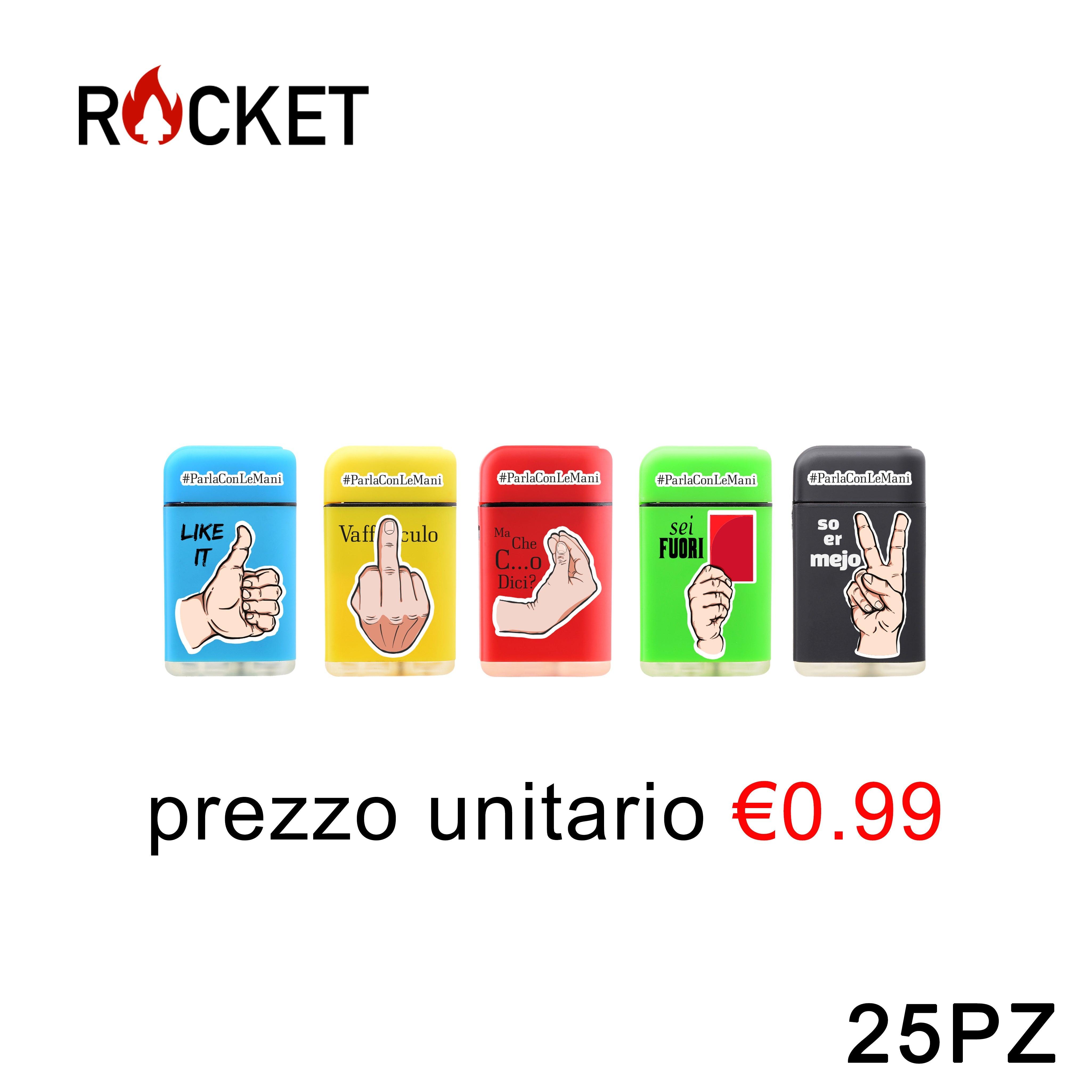 ART.8326311 ROCKET ACCENDINO TURBO RUBBER REFILLABLE GESTI 25PZ - koseakasa
