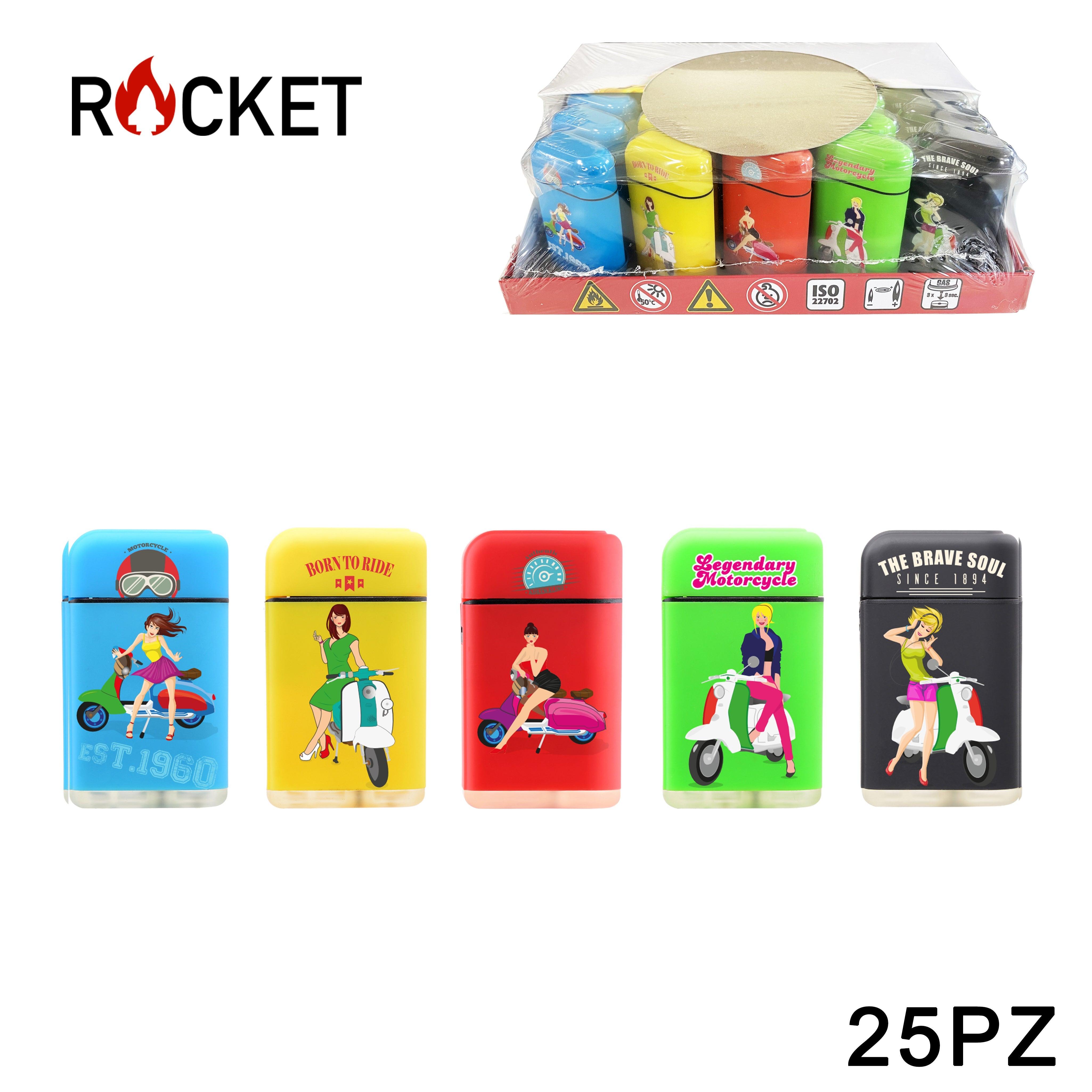 ART.8326315 ROCKET ACCENDINO TURBO RUBBER REFILLABLE SCOOTER 25PZ - koseakasa