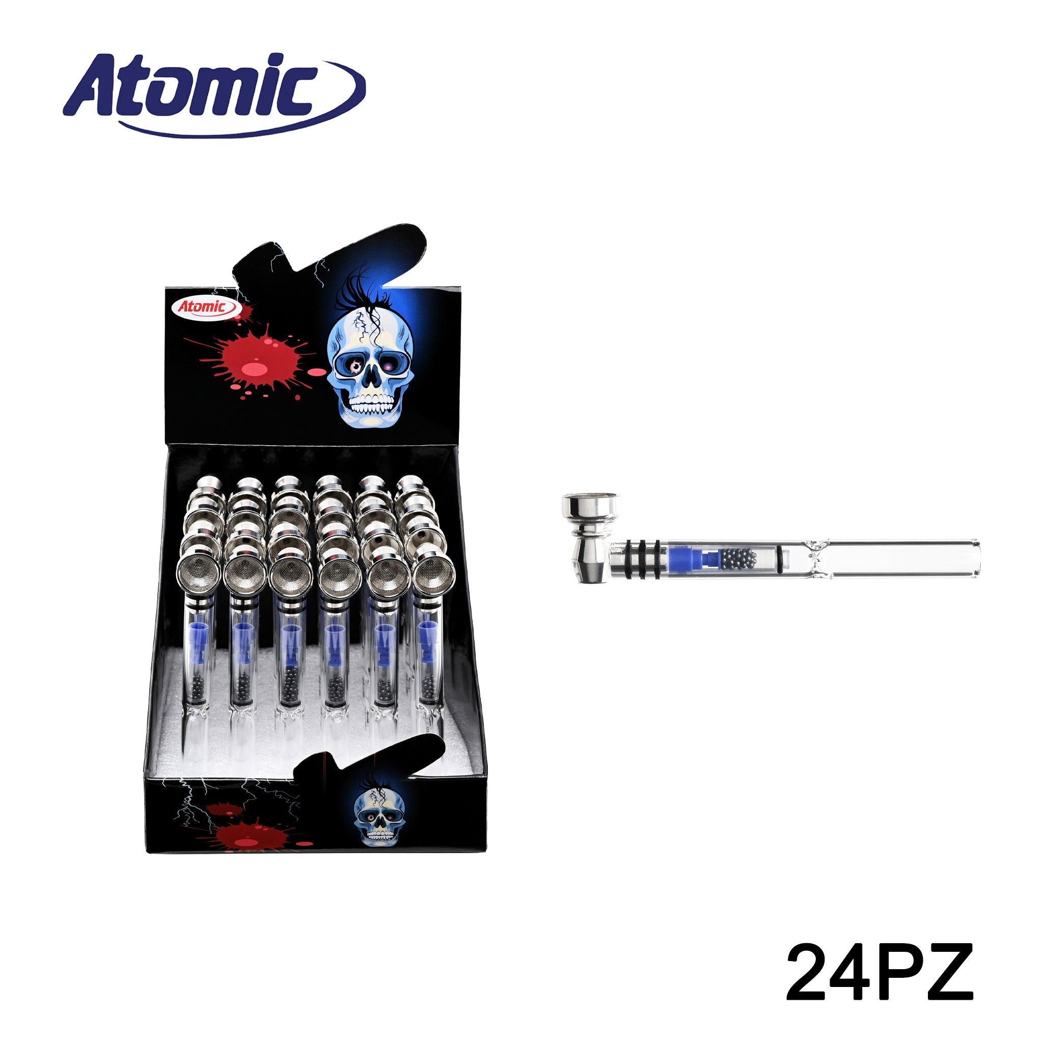 ART.0212815 ATOMIC PIPA TABACCO IN VETRO CON FILTRO A CARBONE CONF.24PZ - koseakasa