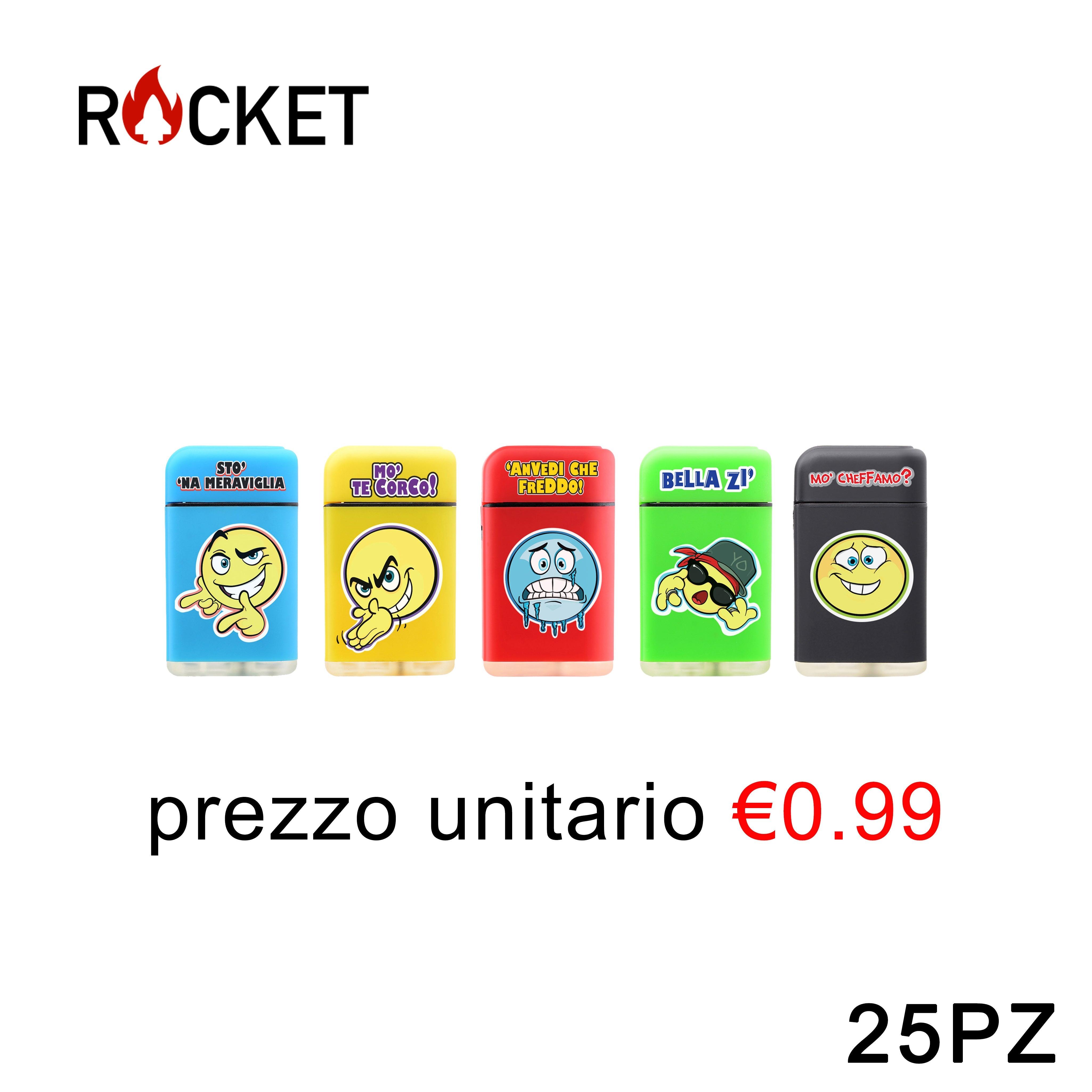 ART.8326320 ROCKET RUBBER ACCENDINO BLU TURBO SMILEY2 25PZ - koseakasa