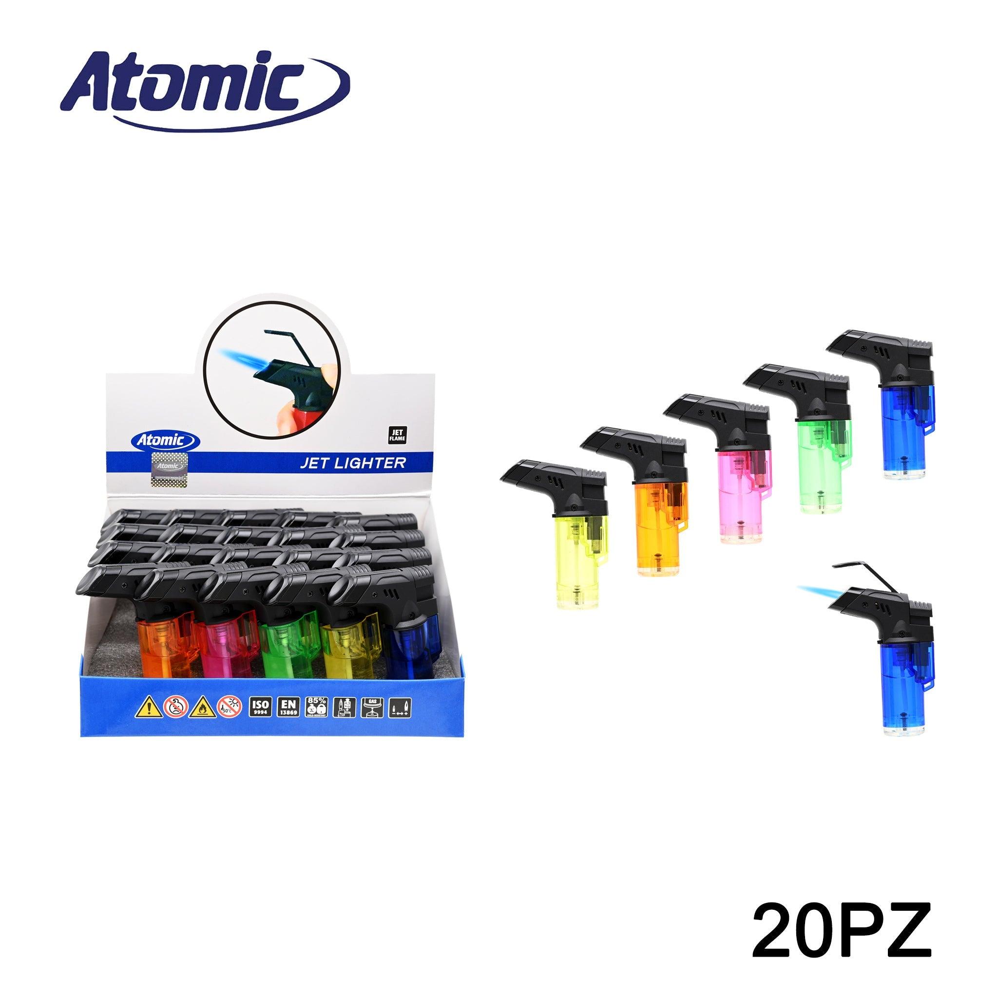 ART.2514403 ATOMIC ACCENDIGAS TURBO FIAMMA BLU TRASPARENTE TANKBOY 2.0 ASS. CONF.20PZ - koseakasa