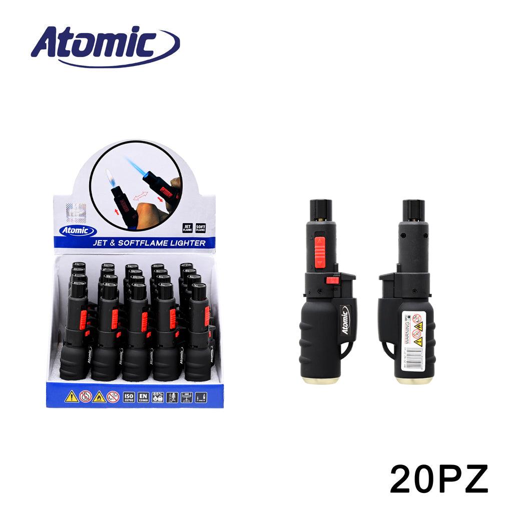 ART.2514207 ATOMIC ACCENDIGAS TURBO DOPPIAFIAMME NERO OPACO CONF.20PZ - koseakasa