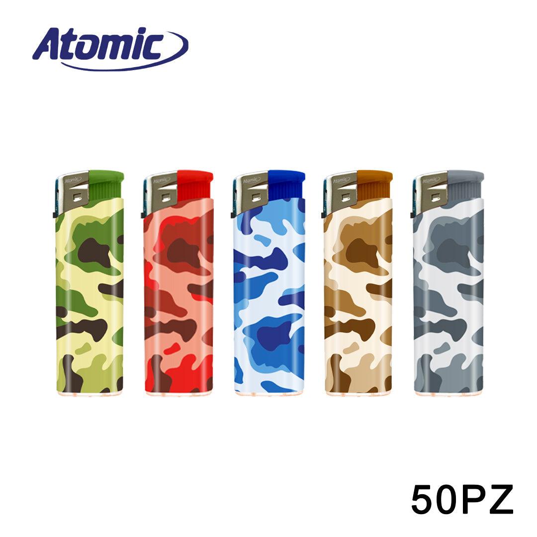 ART.3648064 ATOMIC ACCENDINO ELECTRONIC F11 SOFTFLAME RICARICABILE CAMOUFLAGE 50PZ - koseakasa