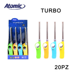ART.4019907 ATOMIC ACCENDIGAS TURBO BBQ 4 COLORI ASS. CONF.20PZ - koseakasa