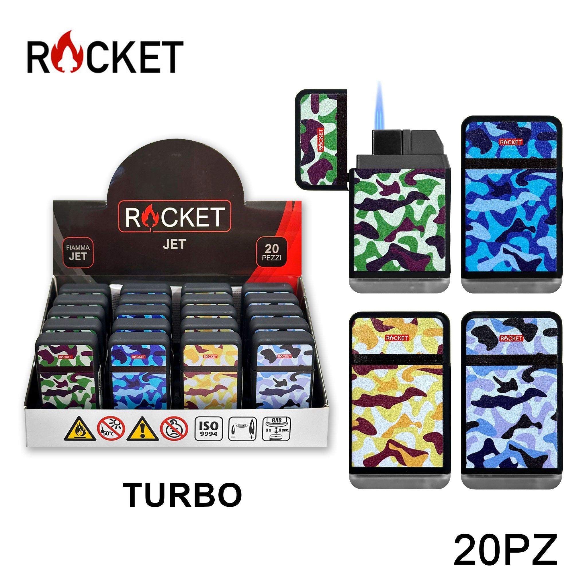 ART.8326259 ROCKET RUBBER ACCENDINO BLU TURBO BLACK CAMOUFLAGE 20PZ - koseakasa