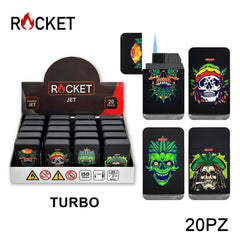 ART.8326261 ROCKET RUBBER ACCENDINO BLU TURBO BLACK GREENSKELETON 20PZ - koseakasa