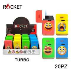 ART.8326272 ROCKET RUBBER ACCENDINO BLU TURBO NEON EMOJI2 20PZ - koseakasa
