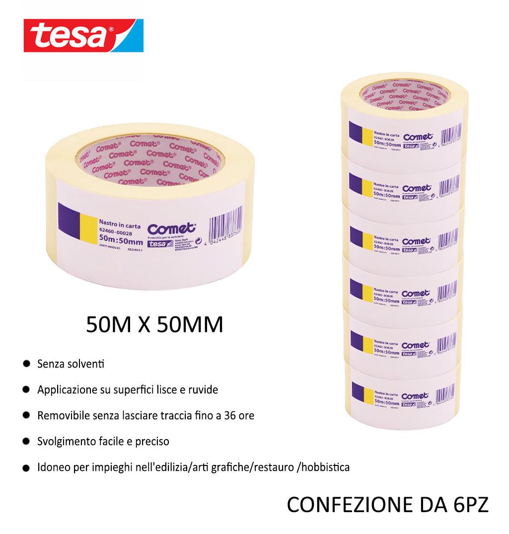 TESA COMET NASTRO ADESIVO CARTA 50MX50MM AVANA 6PZ - koseakasa