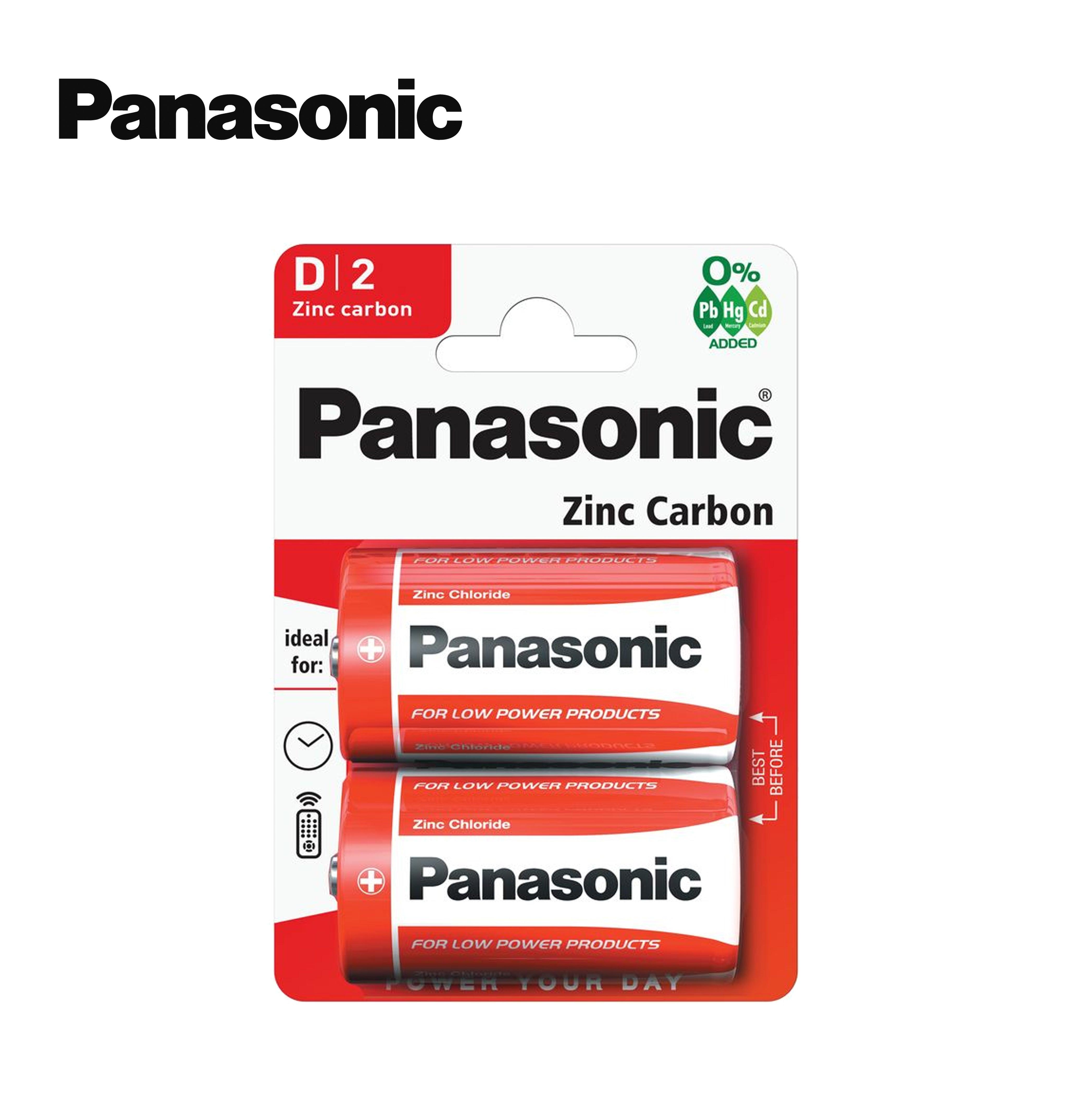 D TORCIA PANASONIC ZINCO CARBONE PILA BL2 - koseakasa