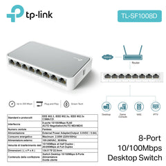 SWITCH 8 PORTE 100MB TP-LINK ART.TL-SF1008D 1PZ - koseakasa