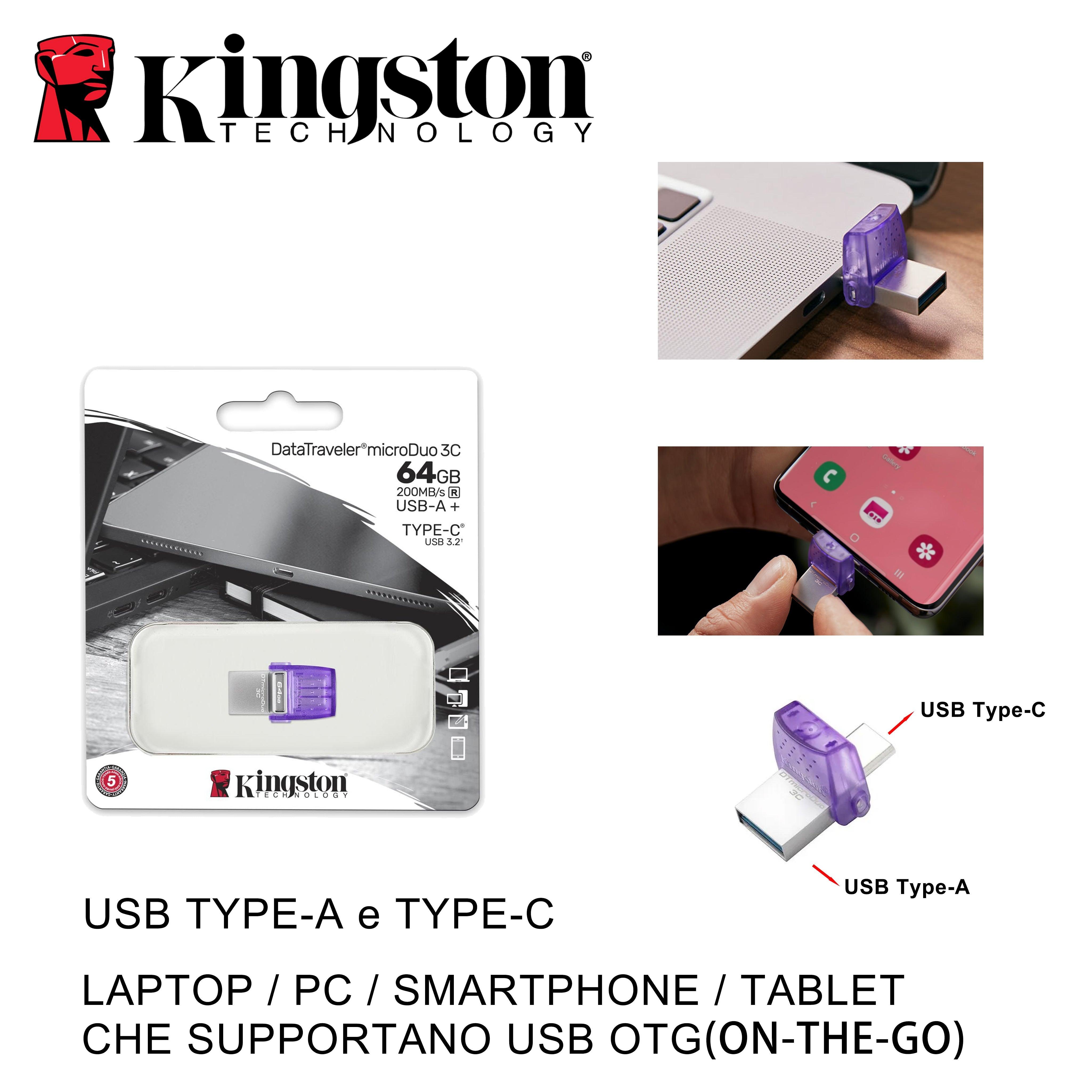 USB 64GB MICRODUO USB/TYPE-C 3.2 KINGSTON BL1 - koseakasa