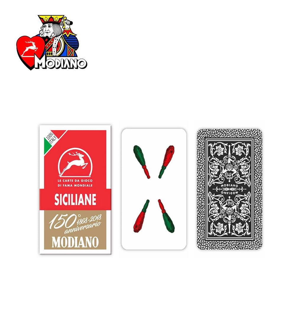 SICILIANE 150 ROSSO CARTE DA GIOCO MODIANO ART.300083 PZ1 - koseakasa