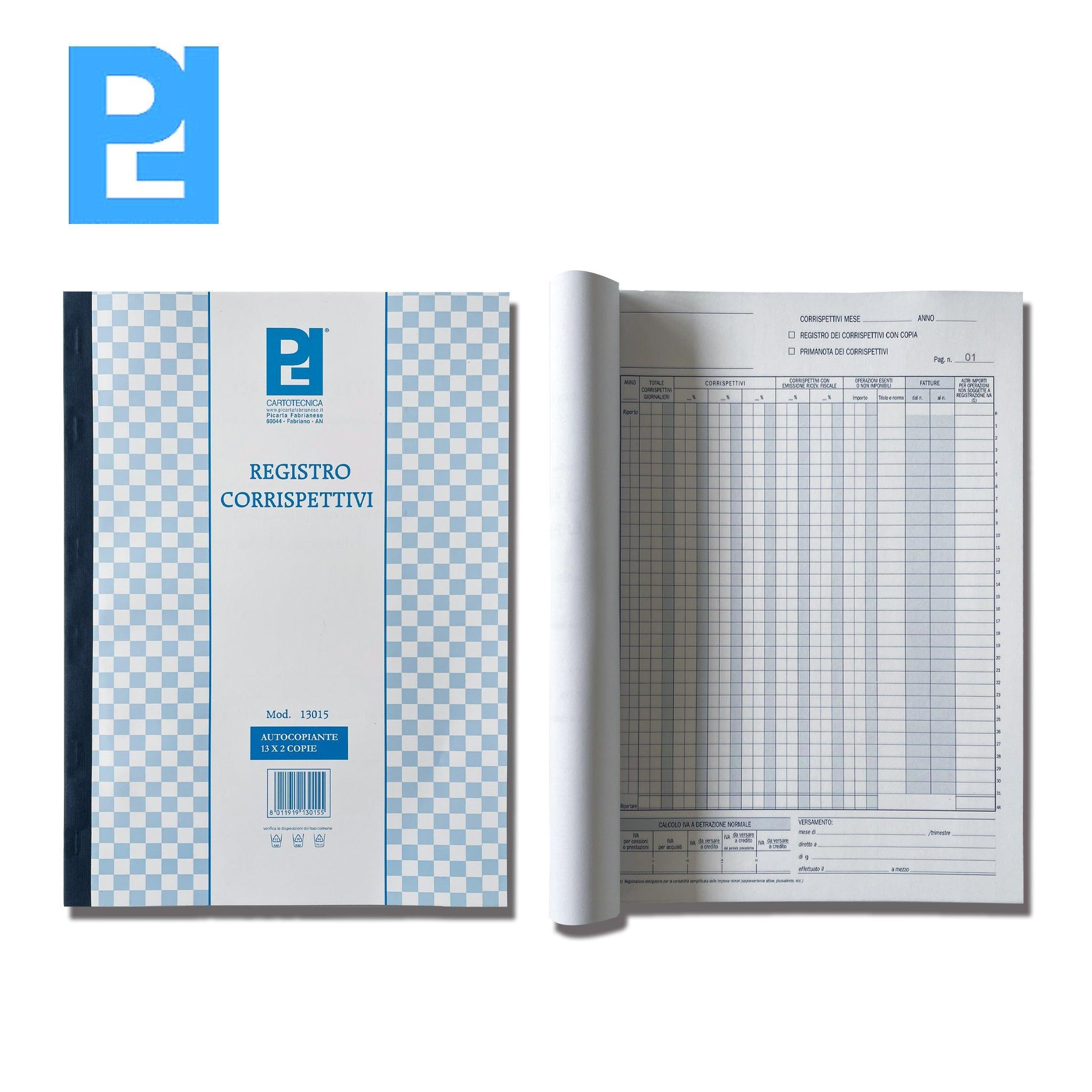 REGISTRO CORRISPETTIVI IVA 13FG X 2COPIE 22X30 PICARTA ART.13015 PZ1 - koseakasa
