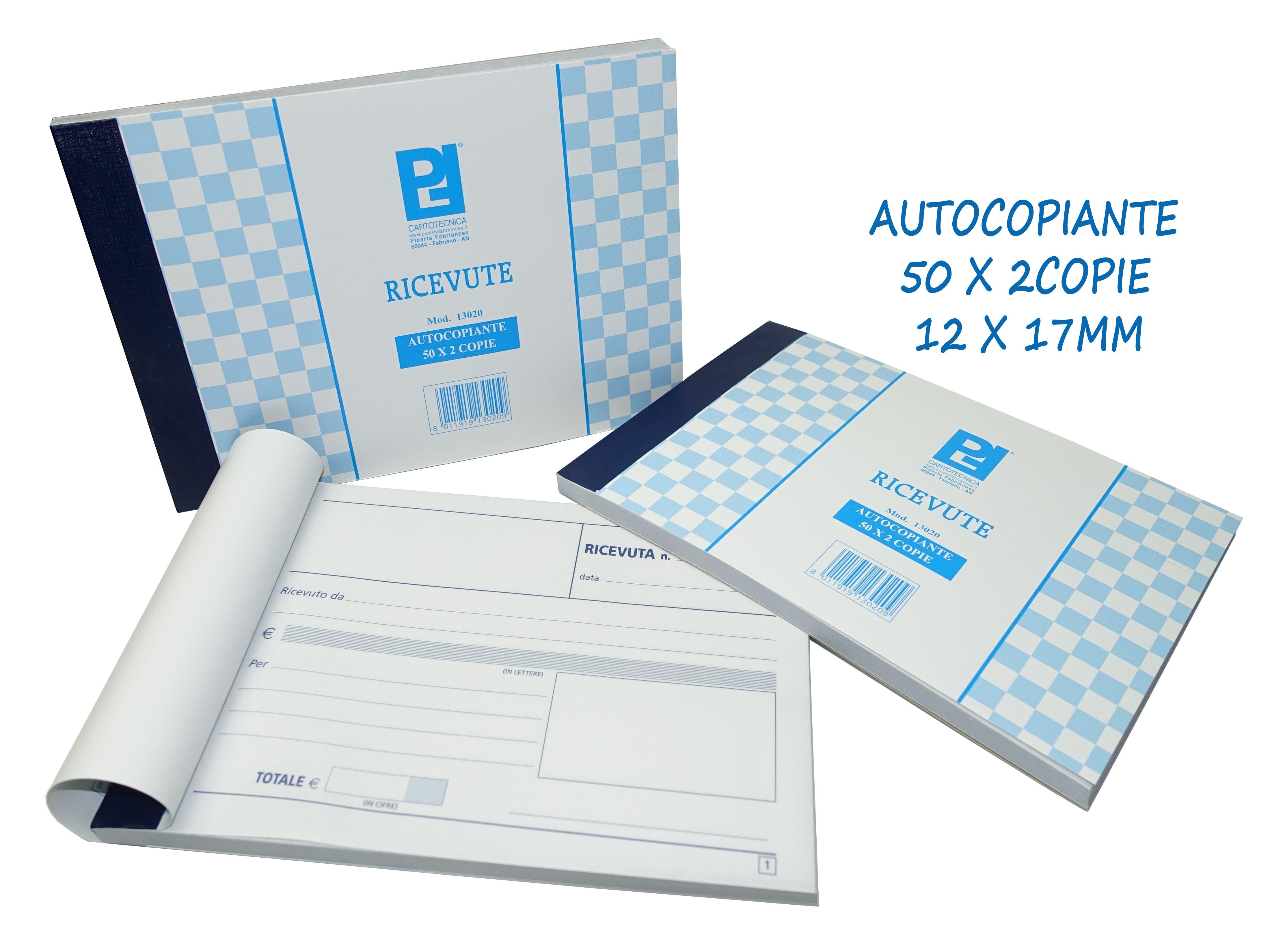 BUONO RICEVUTE 50FG X 2 COPIE 12X17 PICARTA ART.13020 PZ1 - koseakasa