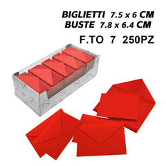 BIGLIETTI E BUSTE F.TO 7 250/250 ROSSO ART.LF40031F7 - koseakasa