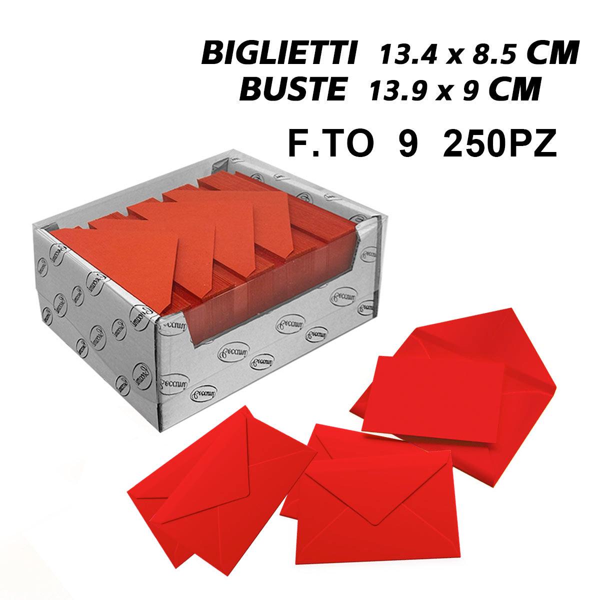 BIGLIETTI E BUSTE F.TO 9 250/250 ROSSO ART.LF40031F9 - koseakasa