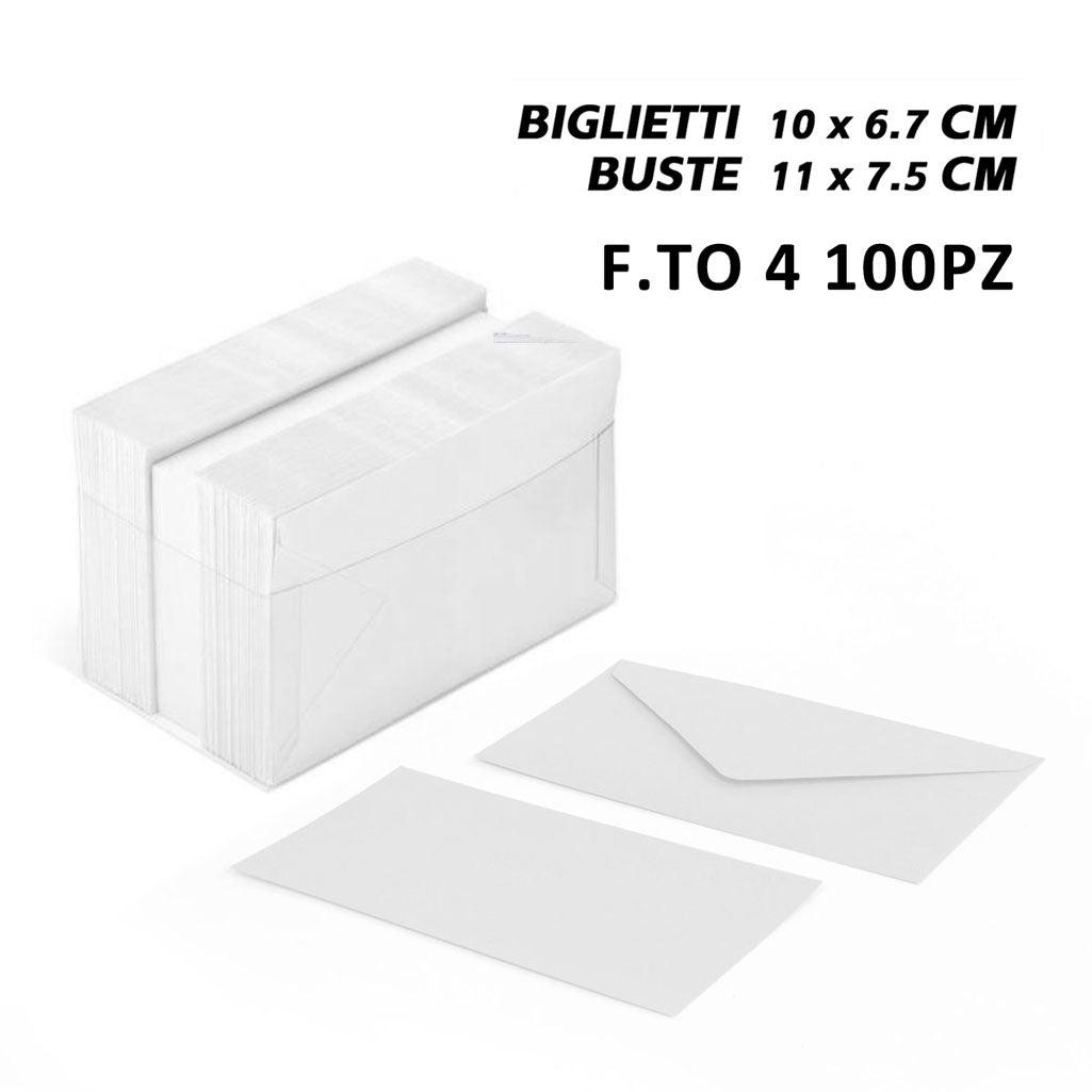 BIGLIETTI E BUSTE F.TO 4 100/100 OPALINA BIANCA SCATOLA PVC ART.LF40035F4/PVC 1PZ - koseakasa