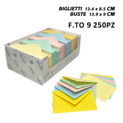 BIGLIETTI E BUSTE F.TO 9 250/250 COLORI TENUI ART.LF40053F9 1PZ - koseakasa