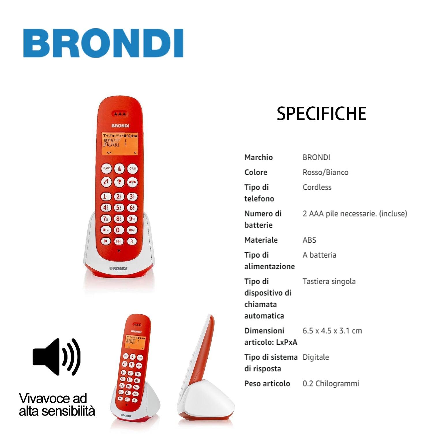 BRONDI ADARA ROSSO/BIANCO CORDLESS TELEFONO - koseakasa
