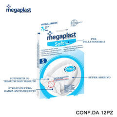 ART.119201 MEGAPLST SOFT ML 5 COMPRESSE OCULARI STERILI CONF.5 12PZ - koseakasa