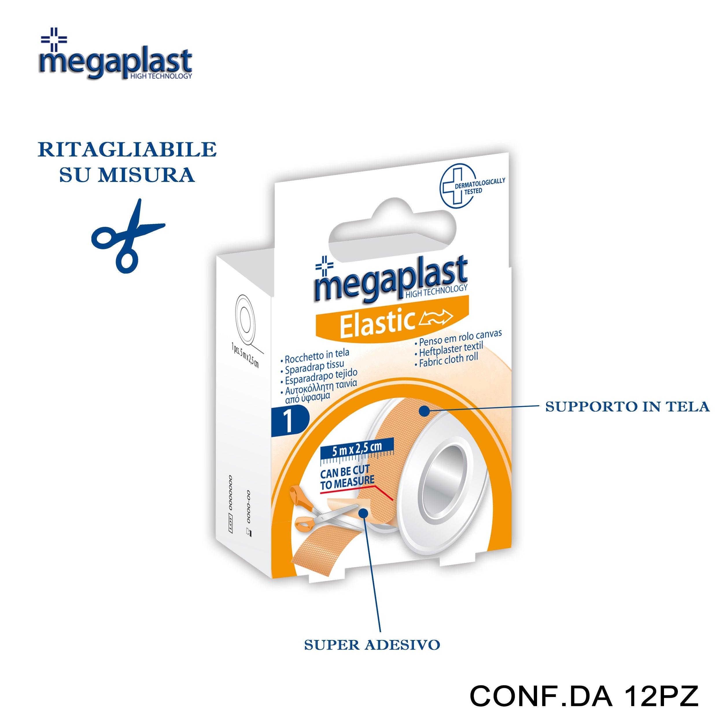 ART.120177 MEGAPLAST ELASTIC ROCCHETTO 5MX2.5CM TELA CONF.1 12PZ - koseakasa
