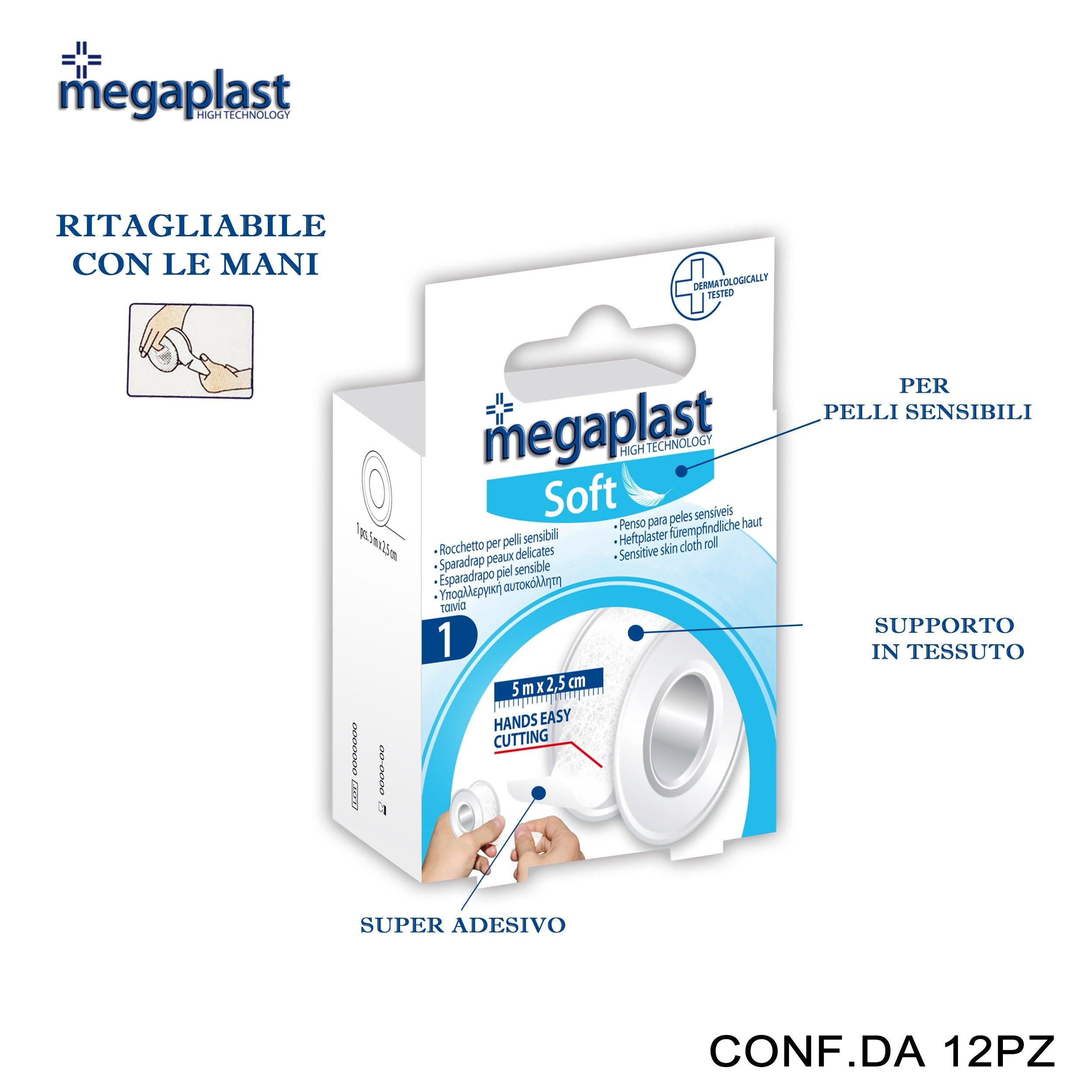 ART.120313 MEGAPLAST SOFT ROCCHETTO 5MX2.5CM TNT BIANCO CONF.1 12PZ - koseakasa