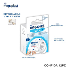 ART.120313 MEGAPLAST SOFT ROCCHETTO 5MX2.5CM TNT BIANCO CONF.1 12PZ - koseakasa