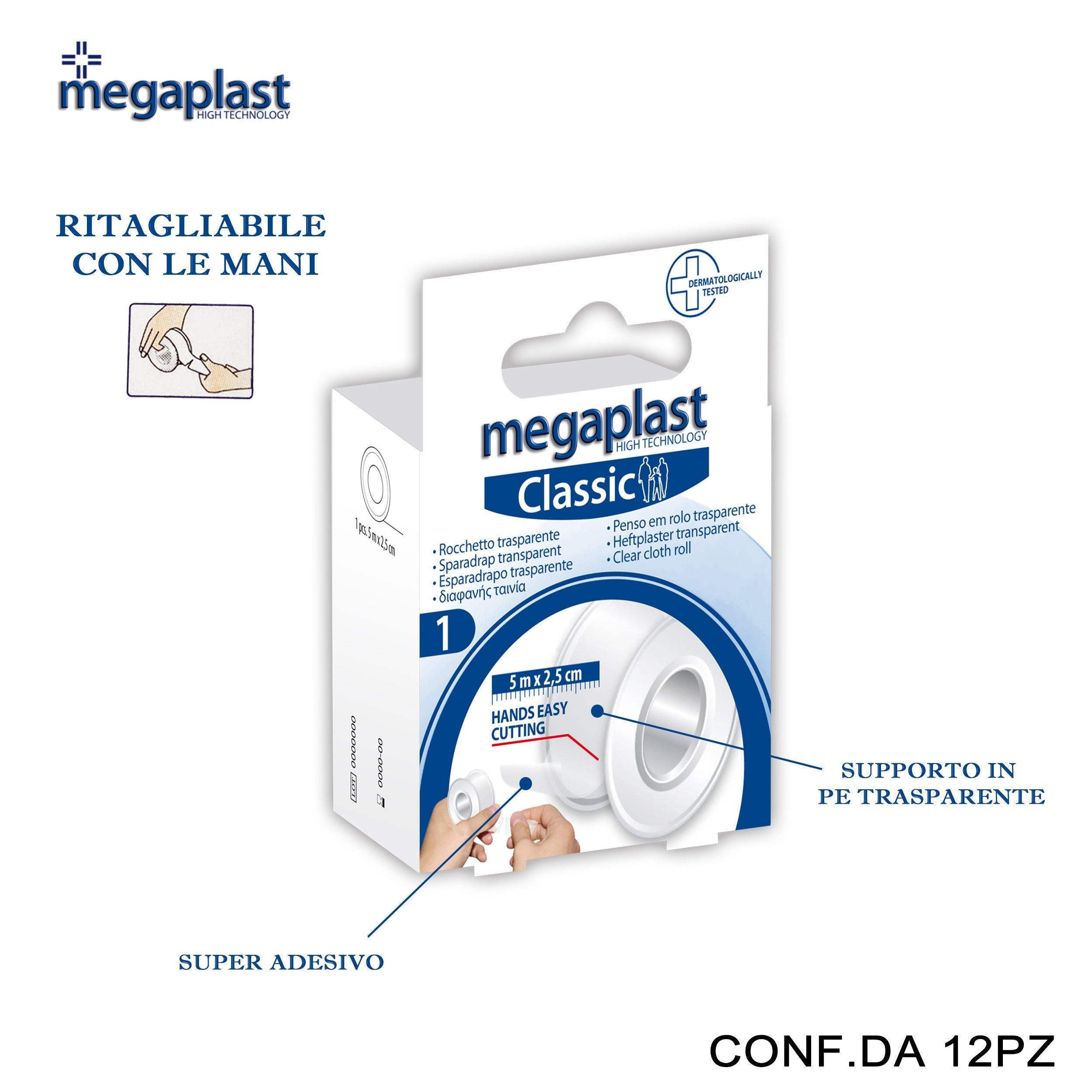 ART.163846 MEGAPLAST CLASSIC 5MX2.5CM ROCCHETTO TRASPARENTE CONF.1 12PZ - koseakasa