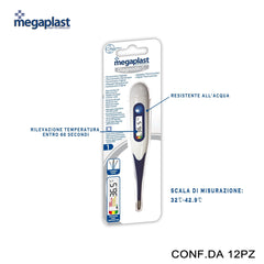 ART.163877 MEGAPLAST DIAGOSTIC TERMOMETRO DIGITALE BL1 12PZ - koseakasa