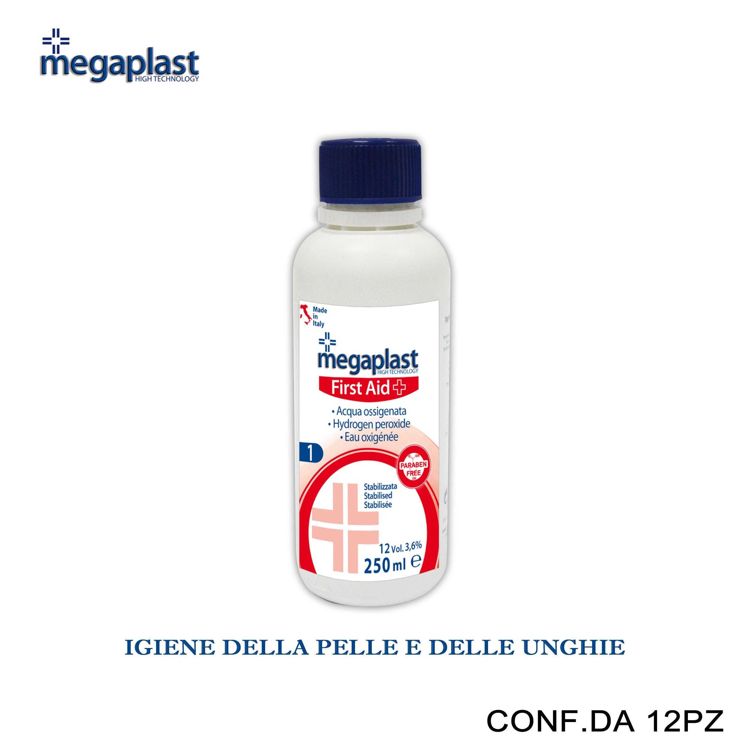 ART.170172 MEGAPLAST FIRST AID ACQUA OSSIGENATA 250ML 12PZ - koseakasa