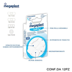 ART.182502 MEGAPLAST SOFT ML 20 CEROTTI TNT BIANCO ASSORTITI CONF.20 12PZ - koseakasa