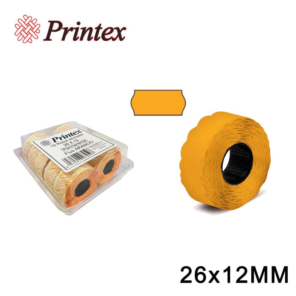 ROTOLI ETICHETTE PREZZI PERMANENTE 26X12MM FLUO ARANCIO BL10 - koseakasa