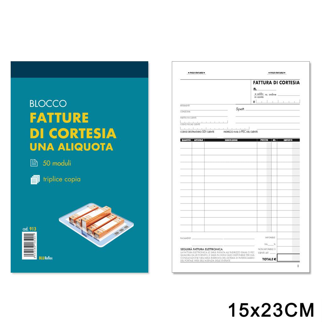 FATTURE CORTESIA 50FG x 3 COPIE F.TO 15x23 ART.913 PZ1 - koseakasa