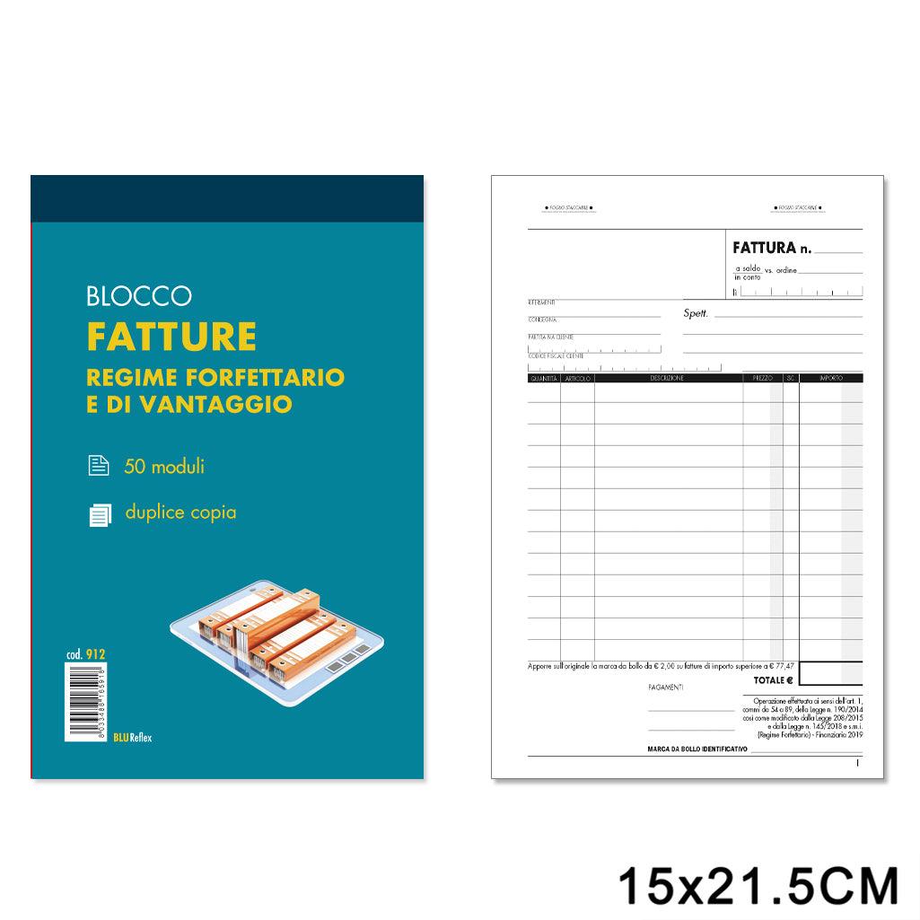 FATTURE 50FG x 2COPIE VANTAGGIO-FORFETTARIO F.TO 15x23 ART.912 PZ1 - koseakasa