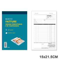 FATTURE 50FG x 2COPIE VANTAGGIO-FORFETTARIO F.TO 15x23 ART.912 PZ1 - koseakasa
