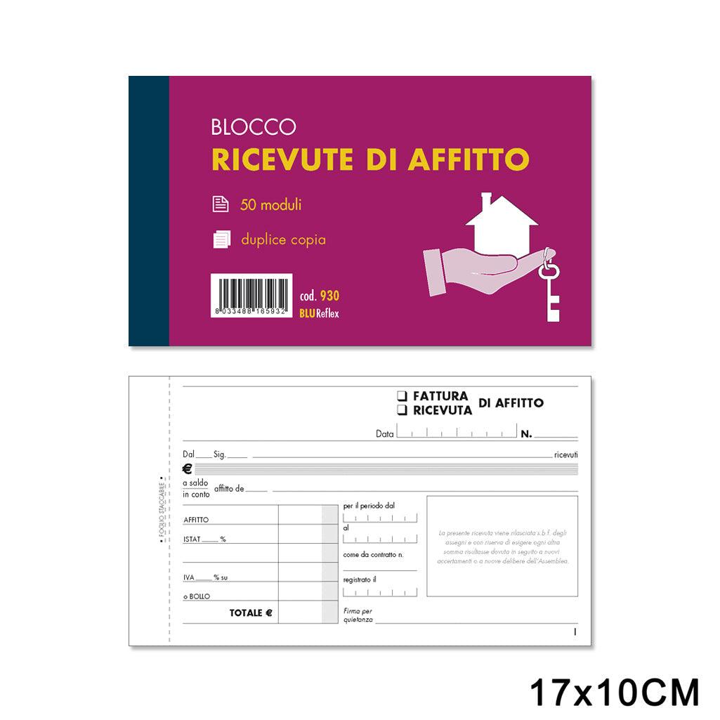 RICEVUTE AFFITTO 50FG x 2COPIE F.TO 17x10 ART.930 PZ1 - koseakasa
