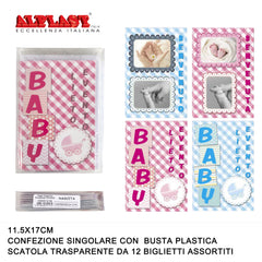 ART.10108 ALPLAST BIGLIETTI DI AUGURI NASCITA CONF.12PZ - koseakasa